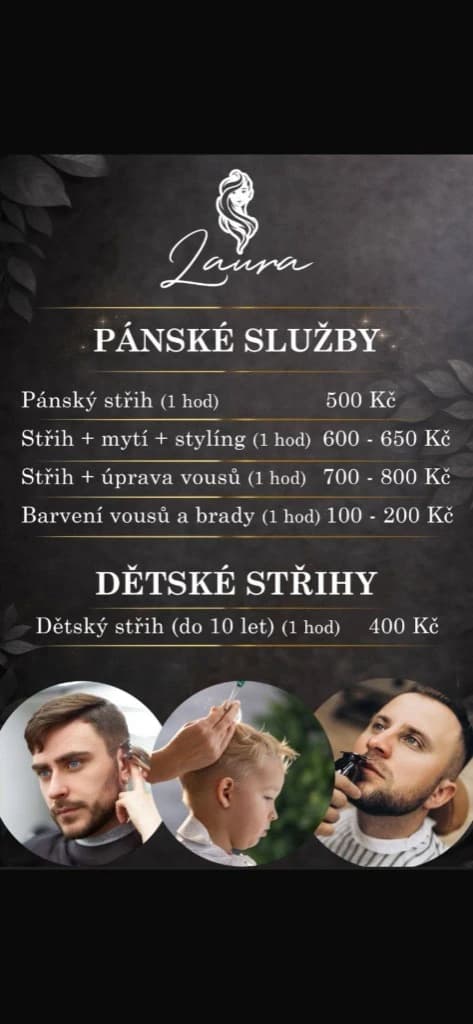 Ceník pánské služby a dětské střihy