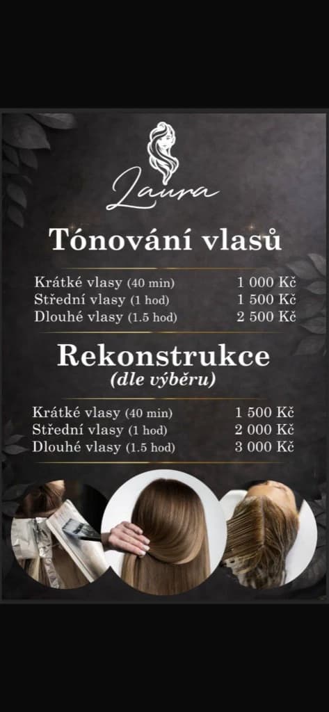 Ceník tónování vlasů a rekonstrukce